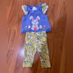 9 month Easter matching set capris and cap sleeve top